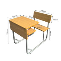 Ensemble bureau et chaise pour étudiants, populaire, moderne, confortable, en MDF, hauteur fixe, pour salle de classe primaire, secondaire et chambre à coucher