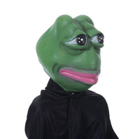 Vente chaude Solitaire Grenouille Drôle Masque Vidéo Tir Prop Halloween Carnaval Latex Animal Casque Grenouille Couvre-chef