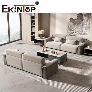 Conjunto de Sofás de Oficina de Cuero y Madera Ajustables Modernos Sinonis para Uso Comercial - Product Image 4