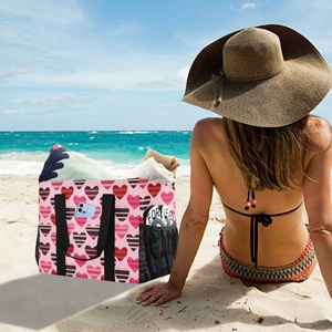 Sac de shopping pour femmes à rayures roses personnalisées avec des cœurs, sac à main hawaïen avec bandoulière, sac isotherme réfrigéré - Product Image 6