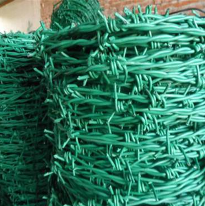 Fil barbelé simple brin enduit de PVC antirouille, vert et noir, pour clôture extérieure - Product Image 3