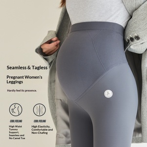 Leggings <span class=keywords><strong>pour</strong></span> femmes enceintes, coupe slim, en nylon, monocouche, sans polaire, nouvelle collection automne-hiver 2023, sans couture, taille haute, maternité - Product Image 4