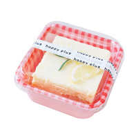 Boîte alimentaire en carton PET recyclable à motif écossais, pour gâteaux, desserts, macarons, Tiramisu, pique-nique, déjeuner, style tendance