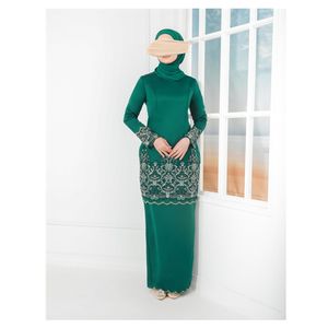 SIPO – vêtements islamiques malaisiens tendance, haut de gamme, perles brodées, vert émeraude, manches longues - Product Image 1