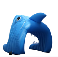 Arc en forme de bouche de requin gonflable personnalisé éclairage tunnel d'arche de requin gonflable d'événement extérieur/entrée gonflable d'événement
