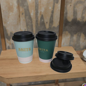 Gobelets à café en papier jetables à double paroi de 12oz du fabricant Papier artisanal PLA Boissons chaudes/froides Impression Revêtement mural simple/à dipple - Product Image 4