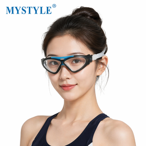 Lunettes de natation à large champ de vision, anti-buée, protection UV, <span class=keywords><strong>masque</strong></span> de plongée, cadre en silicone, lentille en PC pour l'entraînement - Product Image 1