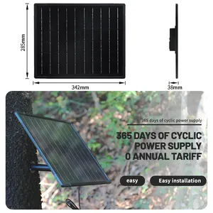 Factory 16W 12V Solar Panel Charger Built-in 66.6Wh Battery DC 5521 Plug Solar Panel For Lawn Lights Or Pet Feeder Bowls Etc.