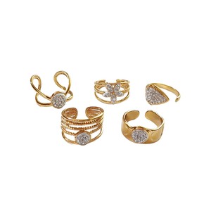 Stainless Steel Open <b>Adjustable</b> <b>Rings</b> For Women European American Full Diamond Inlaid Statement <b>Rings</b> - Product Image 4