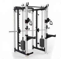 Cage de musculation multifonctionnelle en acier inoxydable pour usage commercial, équipement de gym, rack à squats, système de poulies, crossover de câbles, machine Smith