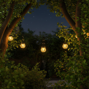 Lanterne solaire suspendue TSINYE, globes suspendus en verre craquelé, lumières solaires pour extérieur, jardin, cour, décoration de Noël, <span class=keywords><strong>blanc</strong></span> chaud - Product Image 6