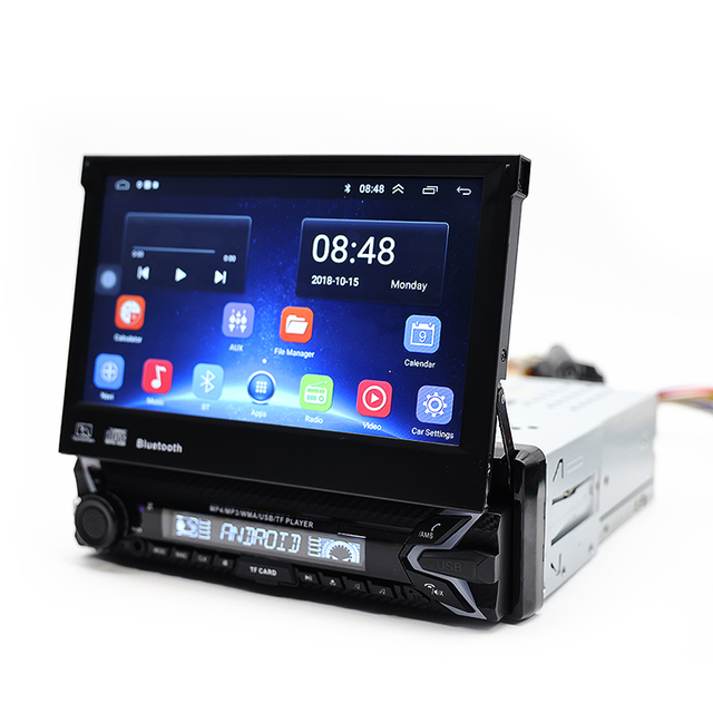 Android 10 Single Din Automatic Retractable Touch Screen WIFI Gps Usb Entertainment Dvd Player for Car Autoradio