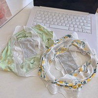 FINETOO 숙녀 원활한 매일 편안한 속옷 귀여운 딸기 프린트 힙 스터 팬티 저층 XS 면 가랑이 팬티 소녀