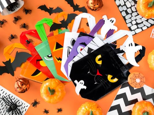 Bolsas de Compras Reutilizables Ecológicas Personalizadas para Halloween, de Tela No Tejida, Termoselladas, con Cierre de Cremallera, Diseño de Calabaza, Fantasma, Gato, Momia, Zombi - Product Image 3