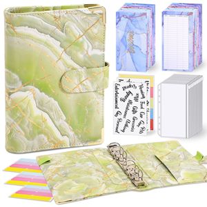 A6 espositore <span class=keywords><strong>di</strong></span> <span class=keywords><strong>libri</strong></span> per studenti <span class=keywords><strong>di</strong></span> lusso in pelle PU per risparmiare denaro, raccoglitore economico in marmo dorato con busta in contanti e borsa con cerniera - Product Image 1