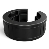 Comptoir de bar circulaire modulaire Sunzo en contreplaqué robuste, blanc, pour événements extérieurs, mariages et restauration commerciale