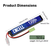 Batterie Airsoft Rechargeable haute Performance 3S Lipo 11.1V 1200mah batterie standard Airsoft batterie bâton batterie