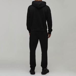 Black Minimal Hoodie Sweatpants Solid Plain Custom Men Two Piece <b>Tracksuit</b> - Product Image 2
