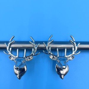Zinc Alloy Deer Head <b>Cabinet</b> Handles Silver Novelty Shape <b>Rustic</b> Design Durable Furniture Hardware Accessory - Product Image 4