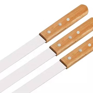 SK-6530 Brochetas Planas de Acero Inoxidable de 60 cm (23.5 Pulgadas) con Mango Largo de Madera para Barbacoa, para Preparar Koubideh, Kebab Persa y Brasileño - Product Image 2