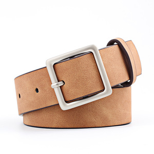Ceinture de taille pour femme en cuir PU carré, style décontracté, tendance, minimaliste, rétro, polyvalente, avec boucle en alliage, Jessi 3.0cm - Product Image 1