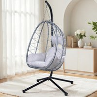 Fauteuil suspendu individuel minimaliste en acier inoxydable, design nid d'oiseau, autoportant, pour balcon et salon, balançoire de loisirs, imperméable