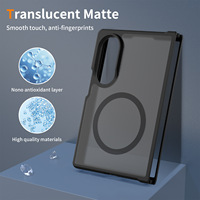 Étui de téléphone magnétique de luxe mat en TPU+PC anti-traces de doigts pour Z Fold 8, sensation de peau magnétique, antichoc et pliable