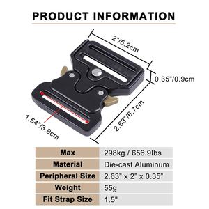 Hebilla de zapatos de metal de liberación rápida automática Hebilla táctica de aleación de zinc de 39mm - Product Image 2