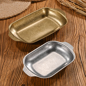 Bandeja de Servir Retro de Acero Inoxidable con Doble Asa para Aperitivos, Barbacoa, Filetes, Platos Fríos y Pollo Frito - Product Image 2