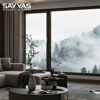 Ventana Abatible Personalizada Sayyas W-FL95-IW, Madera Revestida de Aluminio con Marco de Múltiples Cámaras y Vidrio Resistente a Impactos