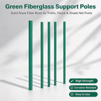 Poteau de support robuste en fibre de verre verte, résistant à la corrosion, pour filet d'ombrage, verger, treillis de vigne, serre tunnel