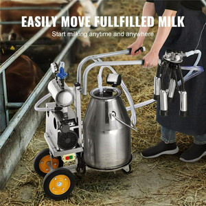 Ordeñadora Móvil con Ruedas, Eléctrica, Portátil, para Vacas y Cabras, con Recipiente de Acero Inoxidable - Product Image 6