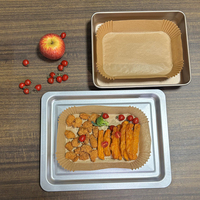 Papier de cuisson rectangulaire naturel anti-déformation haute température pour friteuse à air, idéal pour les côtes de porc