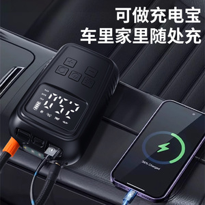 Bomba de aire portátil para coche con pantalla digital, inflador de neumáticos de alta presión de 250 bares con función de batería externa, color negro - Product Image 3