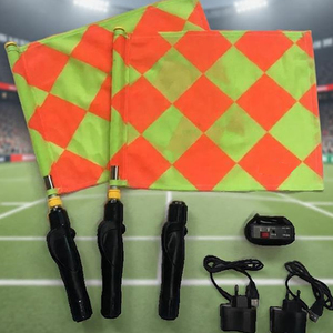 Lot de 2 drapeaux d'arbitre pour entraînement de football avec sac de