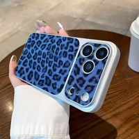 Nouvelle coque de téléphone à motif léopard scintillant avec découpe précise et grande fenêtre, matériau 2-en-1 anti-chute