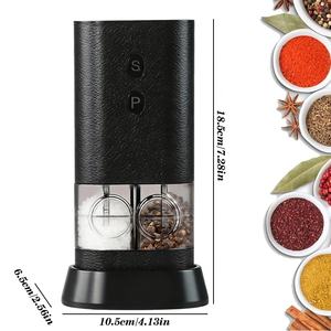 Nouveau <span class=keywords><strong>moulin</strong></span> à épices automatique rechargeable à une main, <span class=keywords><strong>grande</strong></span> capacité, broie deux épices, <span class=keywords><strong>moulin</strong></span> à <span class=keywords><strong>poivre</strong></span> et à sel électrique à double chambre rechargeable - Product Image 4