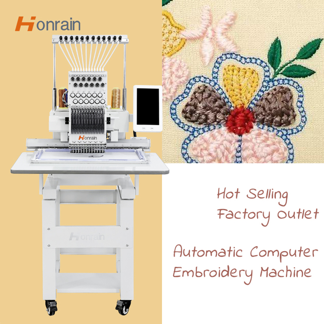 Multi Needles Digital Embroidery Machine Computer Flat Embroidery Machine High Speed 1 Head Embroidery Machine for Beginners