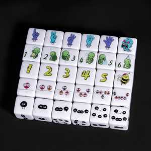 Juego de dados de 6 caras con logotipo personalizado FACCUB, juego de mesa D6 de 16mm, patrón de calavera de Animal creativo, estampado acrílico y plástico, <span class=keywords><strong>Color</strong></span> personalizado - Product Image 1