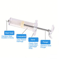 Seringue vétérinaire en plastique-acier de 10-100 ml en gros, seringue doseuse de qualité supérieure à embout en cuivre pour porcs, bovins, ovins, volailles, canards, oies