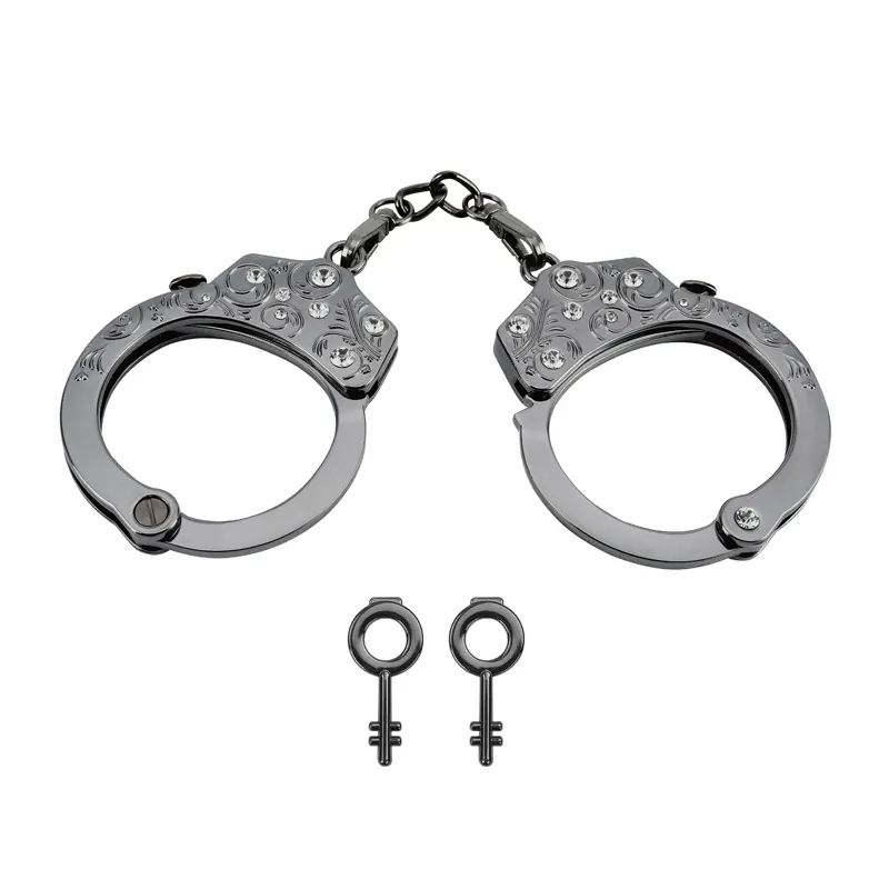 High Quality Portable Hand Cuffs Police Stainless Steel Handcuff With Rose Gold Color For Smooth Surface Police Handcuffs