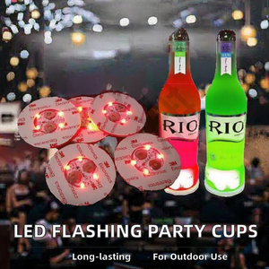 Vasos de Plástico Duraderos con Luces LED de Colores, Pegatinas <span class=keywords><strong>para</strong></span> Botellas, Posavasos, Gran Venta, Navidad, Discoteca, Fiesta - Product Image 1