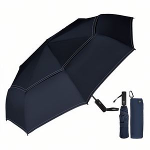 Parapluie de golf grande taille, résistant au vent, double couche, 2 plis, ouverture automatique, fibre de verre, impression de logo personnalisé, parapluie de golf promotionnel - Product Image 1