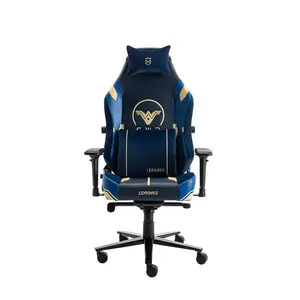 Chaise Esports bleue confortable avec siège de jeu de chaise de jeu PC de grande taille de soutien lombaire