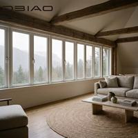 Ventana Abatible de Aluminio Estilo Francés, Doble Vidrio Templado, Aislamiento Acústico, Rotura de Puente Térmico, Moderna, para Baño