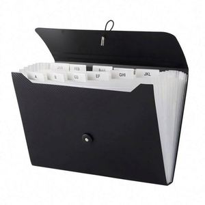 Organisateur de dossiers portable noir à 7 poches, classeur extensible pour la maison, le bureau, la salle de classe et les voyages - Product Image 1