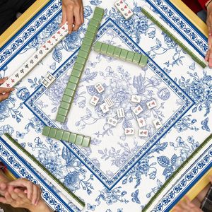 <span class=keywords><strong>Tapis</strong></span> de <span class=keywords><strong>jeu</strong></span> floral vintage antidérapant avec sac de transport pour Mahjong, poker et jeux de société – Design Chinoiserie bleu premium - Product Image 5