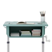 Bureau d'école réglable en hauteur pour enfants, personnalisé, avec cadre en métal, table d'écriture avec compartiment de rangement pour la salle de classe