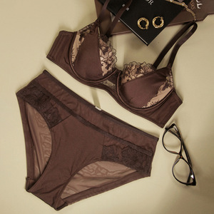 Intimo Sexy in Pizzo Stile Francese, Sottile, con Ricami a Contrasto, Taglie Forti, che Valorizza il Seno, con Dettagli che Esaltano la Silhouette - Product Image 2