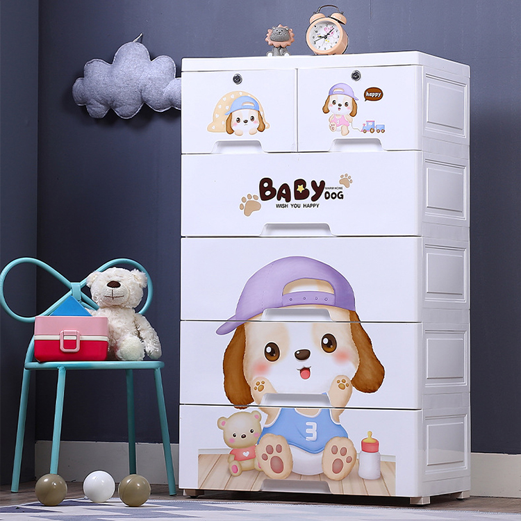 Cartoon Plastic Baby Drawer Storage Cabinet Carton Box Beautiful Colorful 10 Sets Modern Kindergarten Etc Multi-functional T/T